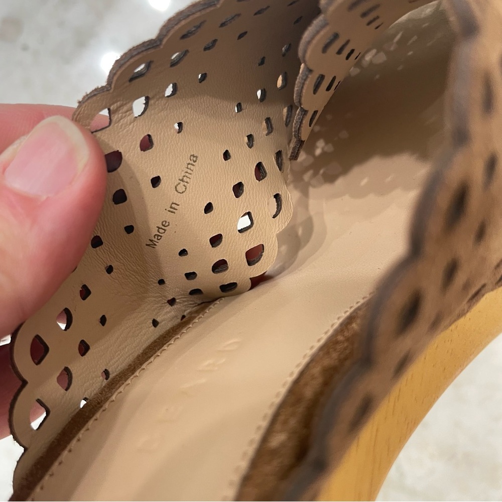 VERONICA BEARD {5M} Platform Mules "Gaynor" Brown Suede - Picture 10 of 10
